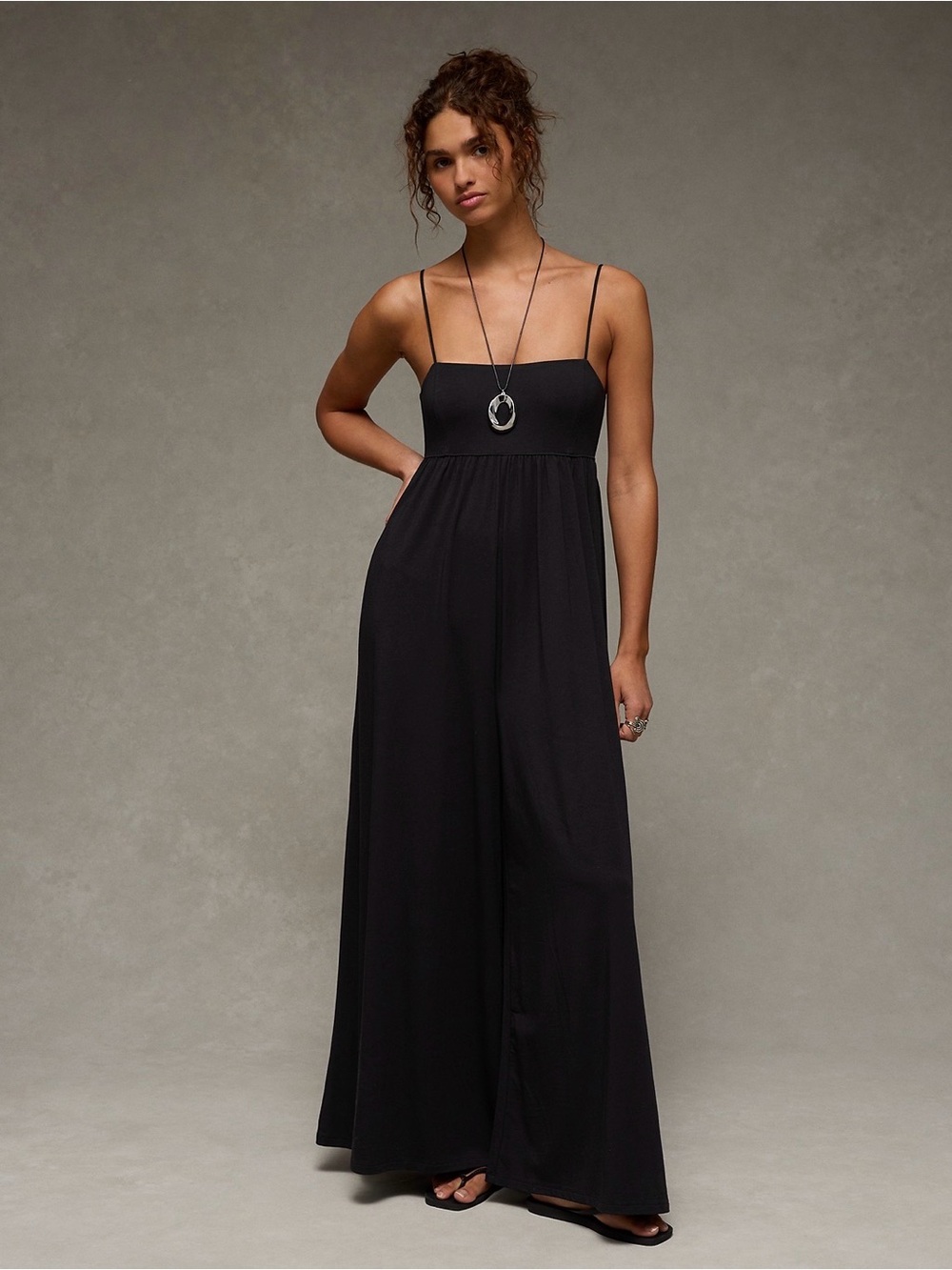 American Eagle Knit Wide Leg Jumpsuit Size Large